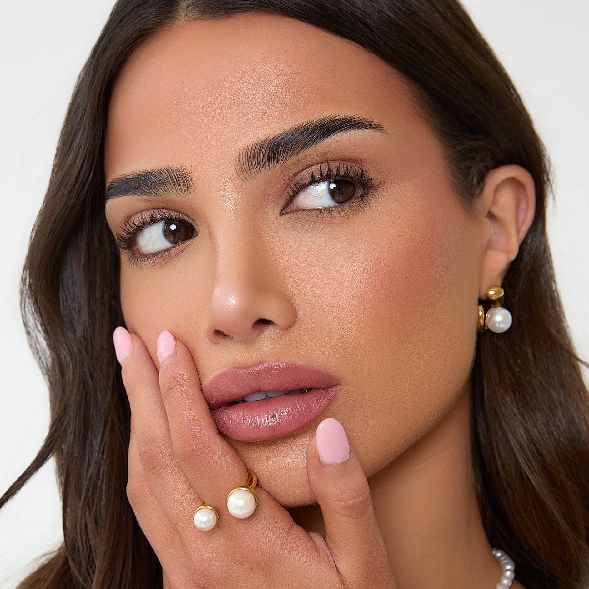 18K DOUBLE PEARL RING