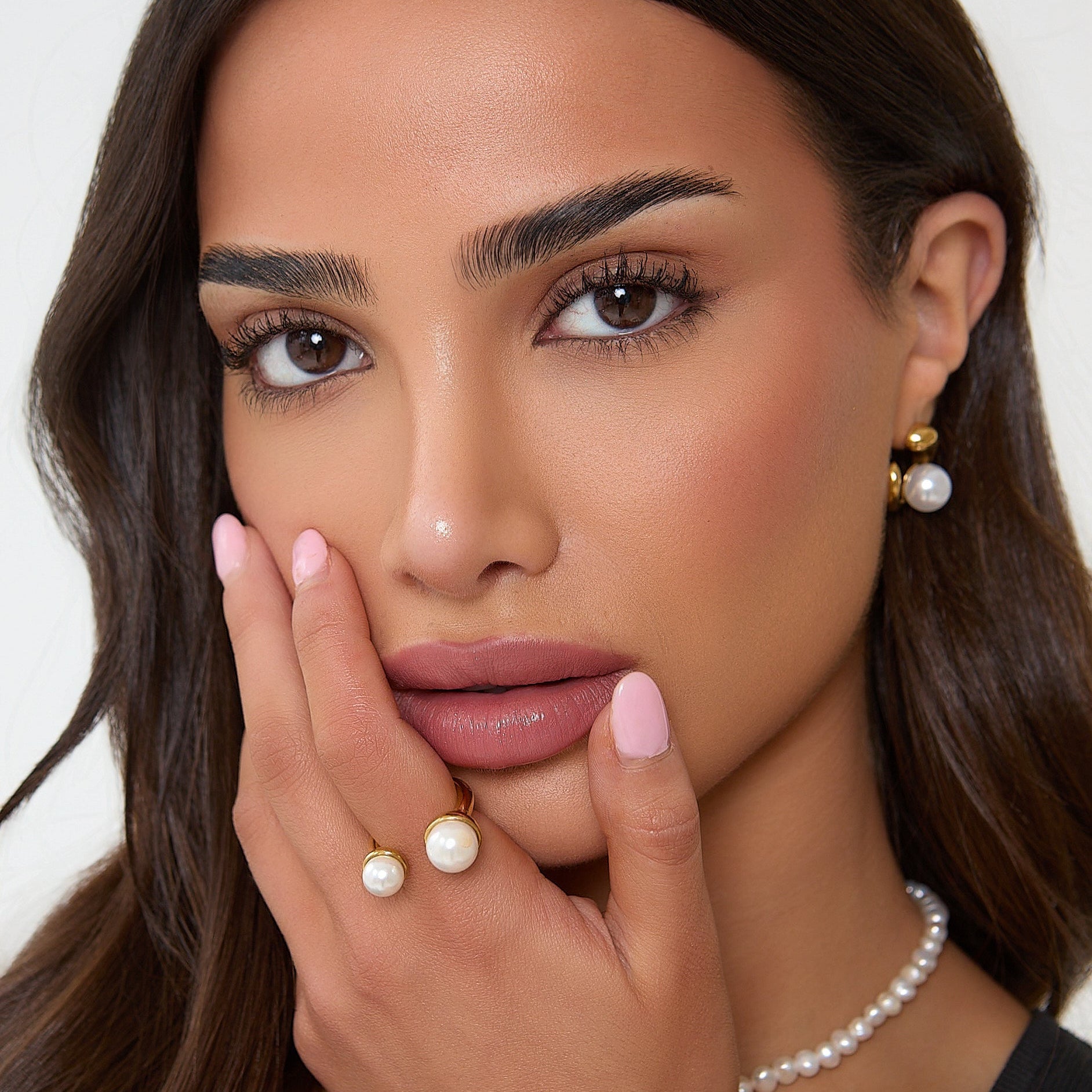 18K DOUBLE PEARL RING